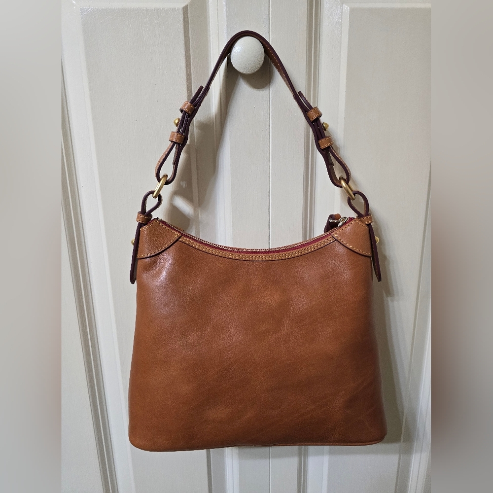 Dooney & Bourke Brown Leather Shoulder Bag - Picture 2 of 11